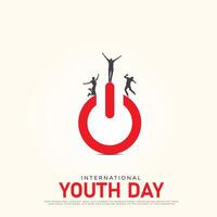 internationell ungdom dag, kreativ annonser, 3d illustrationer vektor
