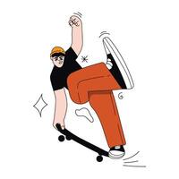 handrawn skateboard illustration vektor