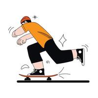 handgezeichnet Skateboard Illustration vektor