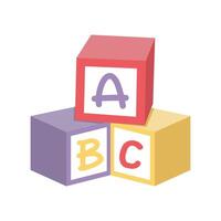 Spielzeuge Alphabet Blöcke Symbol eben vektor