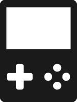tragbar Spiel Konsole im schwarz und Weiß. Handheld Spiel Konsole Symbol. vektor