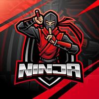 ninja esport maskot logo design vektor