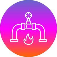 Gas Pipeline Gradient Kreis Linie Gradient Kreis Symbol vektor