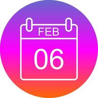 Februar Linie Gradient Kreis Symbol vektor