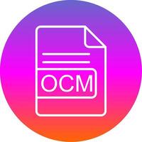 ocm fil formatera linje lutning cirkel ikon vektor
