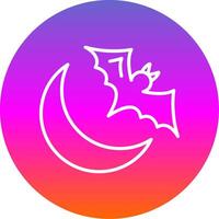 Halloween Mond Linie Gradient Kreis Symbol vektor