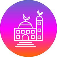 Moschee Linie Gradient Kreis Symbol vektor