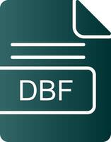 dbf fil formatera glyf lutning ikon vektor