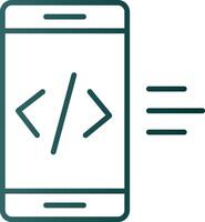 app utveckling linje lutning ikon vektor