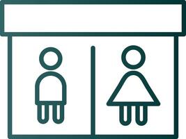 offentlig toalett linje lutning ikon vektor