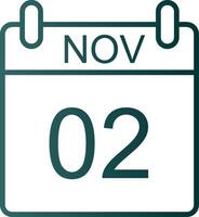 November Linie Gradient Symbol vektor