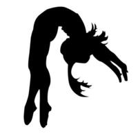 jung Akrobat durchführen ein akrobatisch springen vektor
