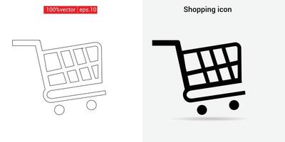 Einkaufen Symbol einstellen vektor