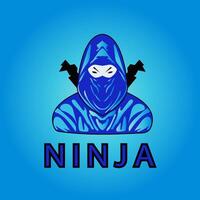 logotyp esport gaming illustration ninja samuraj vektor