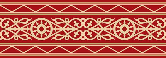 Gold und rot nahtlos jakut Ornament. endlos Grenze, Rahmen von das Nord Völker von das weit Osten vektor