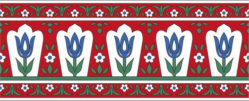 farbig nahtlos Türkisch Ornament. Ottomane Grenze, Rechteck, rahmen. Muslim Muster zum befleckt Glas vektor