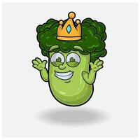broccoli maskot karaktär tecknad serie med gör inte känna till leende uttryck. vektor