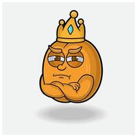 Aprikose Maskottchen Charakter Karikatur mit eifersüchtig Ausdruck. vektor
