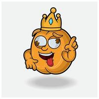 aprikos maskot karaktär tecknad serie med galen uttryck. vektor