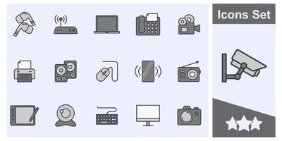 teknologi enheter ikon uppsättning symbol samling, logotyp isolerat illustration vektor