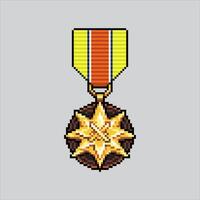 Pixel Kunst Illustration Militär- Medaille. pixelig Medaille. Militär- Medaille Krieg pixelig zum das Pixel Kunst Spiel und Symbol zum Webseite und Spiel. alt Schule retro. vektor