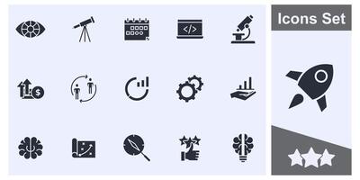 börja företag aning ikon uppsättning symbol samling, logotyp isolerat illustration vektor