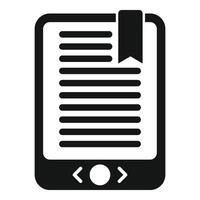 ebook Gerät mit Lesezeichen Symbol einfach . Digital lesen vektor