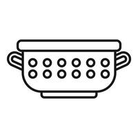 dränera objekt ikon översikt . matlagning durkslag vektor
