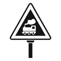 Vorsicht Eisenbahn Straße Zeichen Symbol einfach . überqueren Barriere vektor