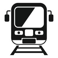 tåg på skenor ikon enkel . järnväg korsning vektor