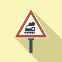 Vorsicht Eisenbahn Straße Zeichen Symbol eben . überqueren Barriere vektor