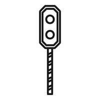 warnen Beleuchtung auf Eisenbahn Kreuzung Symbol Gliederung . Objekt warnen vektor