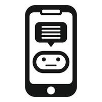 Telefon online bot Plaudern Unterstützung Symbol einfach . Hilfe Rede vektor
