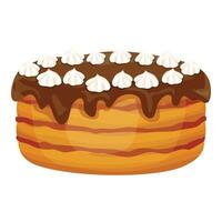 Süss Schokolade Kuchen Symbol Karikatur . Kakao Dessert vektor