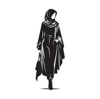 Hijab Stil Mode Stehen Illustration Design vektor