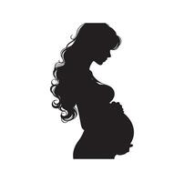 schwanger Frau Silhouette Illustration isoliert auf Weiß Hintergrund vektor