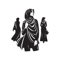 hijab stil mode stående illustration design vektor