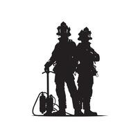 brandmän utgör silhuett illustration vektor