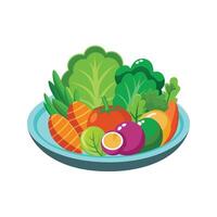 maträtt med grönsaker isolerat vektor