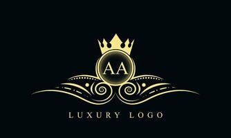 Brief aa Luxus Logo Design. aa Logo Design im schwarz Hintergrund vektor