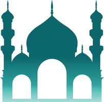 islamic moské silhuett med lutning Färg. isolerat illustration vektor