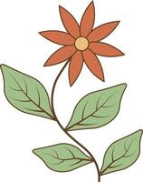 Hand gezeichnet Blumen- botanisch Ast im minimalistisch Stil. isoliert Illustration auf Weiß Hintergrund vektor