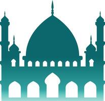 islamisch Moschee Silhouette mit Gradient Farbe. isoliert Illustration vektor