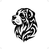 st. bernard hund i modern stam- tatuering, abstrakt linje konst av djur, minimalistisk kontur. vektor