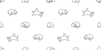 katt sömlös mönster kattunge sovande kalikå sällskapsdjur scarf isolerat upprepa bakgrund tecknad serie djur- bricka tapet illustration klotter design vektor
