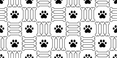 hund Tass sömlös mönster ben fotavtryck kontrollerade franska bulldogg valp sällskapsdjur tecknad serie upprepa tapet bricka bakgrund scarf isolerat klotter illustration design vektor