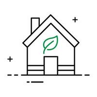 Öko Haus Symbol ein modern und nachhaltig Wohnung präsentieren ökologisch freundlich Design und Praktiken Methoden Ausübungen vektor