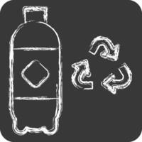 ikon plast återvinning. relaterad till återvinning symbol. krita stil. enkel design illustration vektor
