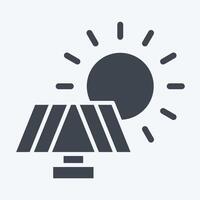 Symbol Solar- Tafel. verbunden zu Recycling Symbol. Glyphe Stil. einfach Design Illustration vektor