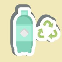 Aufkleber Plastik Recycling. verbunden zu Recycling Symbol. einfach Design Illustration vektor